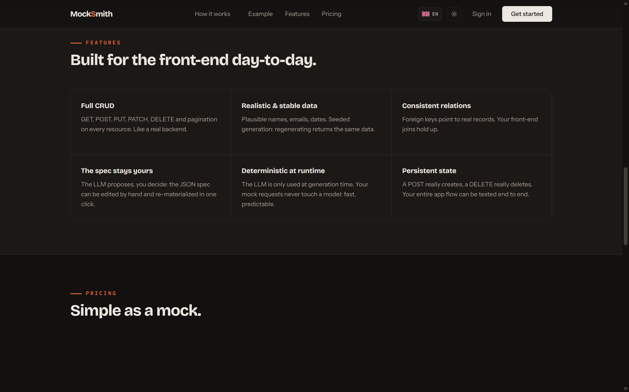 Les fonctionnalités de Mocksmith pensées pour le quotidien du développement front-end.